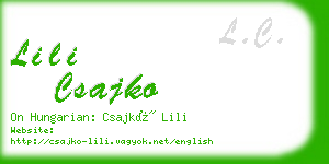 lili csajko business card